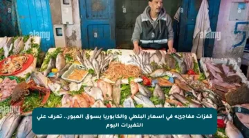 قفزات مفاجئة في أسعار البلطي والكابوريا بسوق العبور.. تعرف على التغيرات اليوم